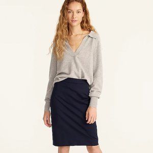 [GENTLY USED] J. Crew No. 2® Pencil Skirt in Bi-Stretch Cotton (Navy)